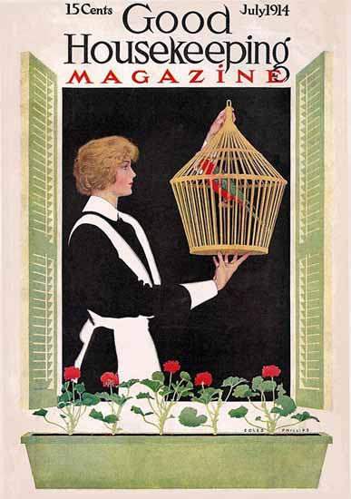 Roaring 1920s Coles Phillips Good Housekeeping July 1914 Copyright | Roaring 1920s Ad Art and Magazine Cover Art