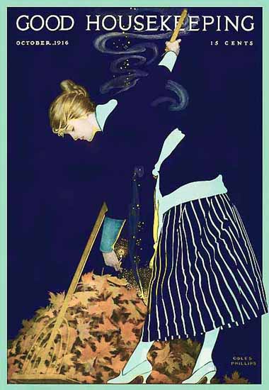 Roaring 1920s Coles Phillips Good Housekeeping October 1916 Copyright | Roaring 1920s Ad Art and Magazine Cover Art