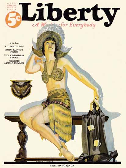 Roaring 1920s Coles Phillips Liberty Magazine June 21 1924 | Roaring 1920s Ad Art and Magazine Cover Art