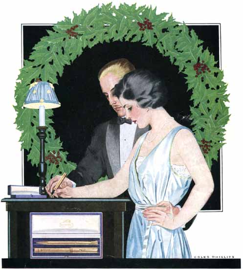 Roaring 1920s Coles Phillips Sheaffer Pen and Pencil 1921 | Roaring 1920s Ad Art and Magazine Cover Art