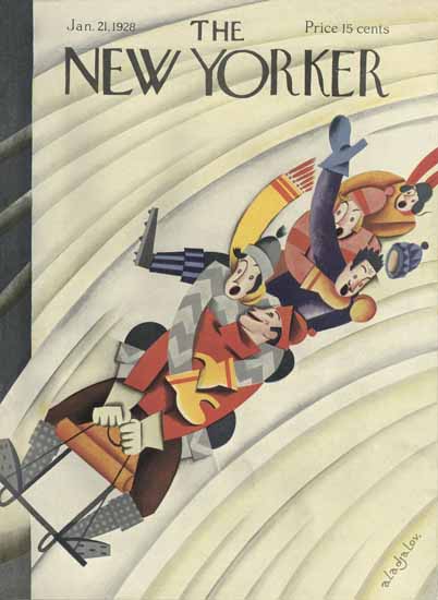 Roaring 1920s Constantin Alajalov The New Yorker 1928_01_21 Copyright | Roaring 1920s Ad Art and Magazine Cover Art