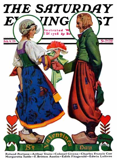 Roaring 1920s EM Jackson Saturday Evening Post Valentine 1929_02_09 | Roaring 1920s Ad Art and Magazine Cover Art