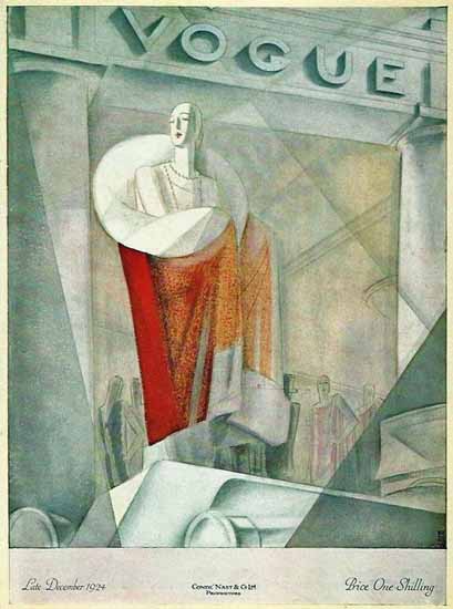 Roaring 1920s Eduardo Garcia Benito Vogue Cover 1924-12-15 Copyright | Roaring 1920s Ad Art and Magazine Cover Art