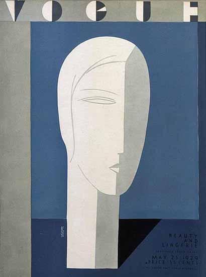 Roaring 1920s Eduardo Garcia Benito Vogue Cover 1929-05-25 Copyright | Roaring 1920s Ad Art and Magazine Cover Art
