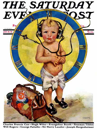 Roaring 1920s Ellen Pyle Cover Artist Saturday Evening Post 1928_01_28 | Roaring 1920s Ad Art and Magazine Cover Art