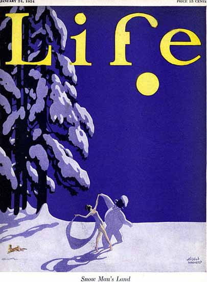 Roaring 1920s Ellison Hoover Life Humor Magazine 1924-01-24 Copyright | Roaring 1920s Ad Art and Magazine Cover Art
