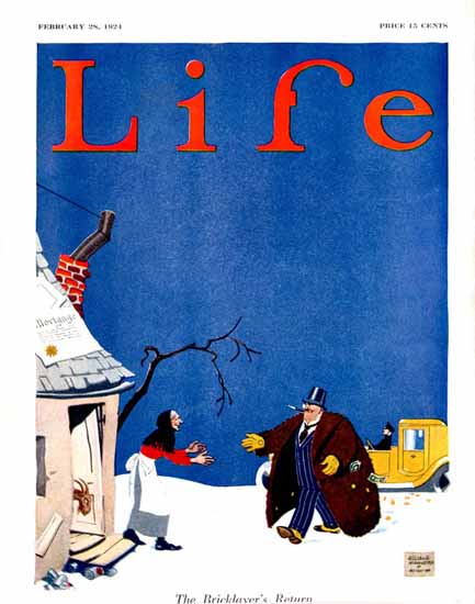 Roaring 1920s Ellison Hoover Life Humor Magazine 1924-02-28 Copyright | Roaring 1920s Ad Art and Magazine Cover Art