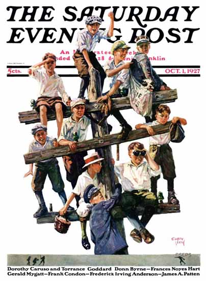 Roaring 1920s Eugene Iverd Saturday Evening Post 1927_10_01 | Roaring 1920s Ad Art and Magazine Cover Art
