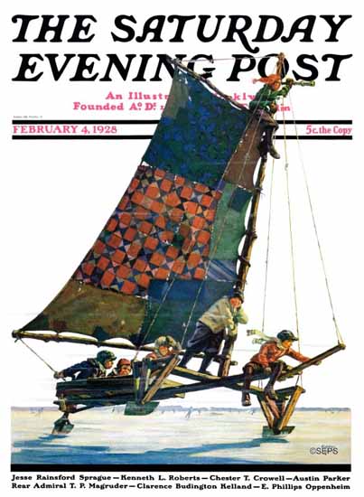 Roaring 1920s Eugene Iverd Saturday Evening Post 1928_02_04 | Roaring 1920s Ad Art and Magazine Cover Art