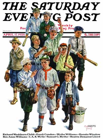 Roaring 1920s Eugene Iverd Saturday Evening Post Baseball 1926_04_17 | Roaring 1920s Ad Art and Magazine Cover Art