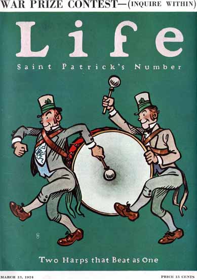 Roaring 1920s FG Cooper Life Cover Saint Patrick 1924-03-13 Copyright | Roaring 1920s Ad Art and Magazine Cover Art