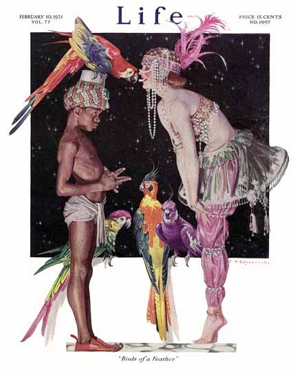 Roaring 1920s Frank X Leyendecker Life Magazine 1921-02-10 Copyright | Roaring 1920s Ad Art and Magazine Cover Art