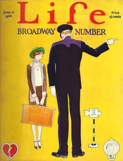 Roaring 1920s Garrett Price Life Cover Broadway 1926-06-17 Copyright | Roaring 1920s Ad Art and Magazine Cover Art