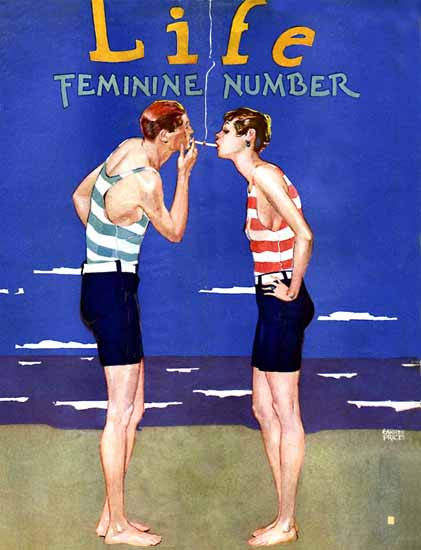 Roaring 1920s Garrett Price Life Magazine Feminine 1925-08-27 Copyright | Roaring 1920s Ad Art and Magazine Cover Art