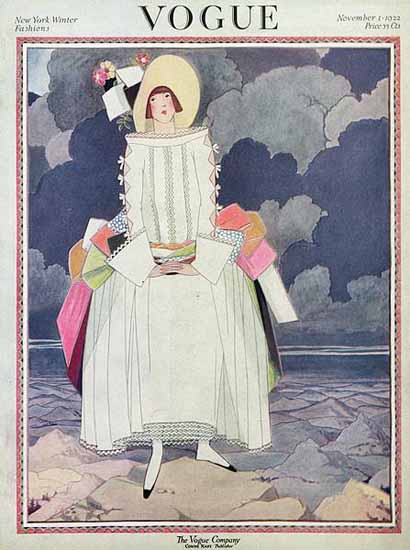 Roaring 1920s George Wolfe Plank Vogue Cover 1922-11-01 Copyright | Roaring 1920s Ad Art and Magazine Cover Art