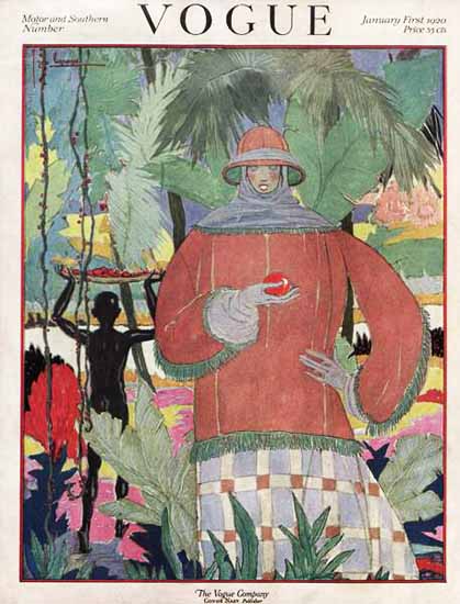 Roaring 1920s Georges Lepape Vogue Cover 1920-01-01 Copyright | Roaring 1920s Ad Art and Magazine Cover Art