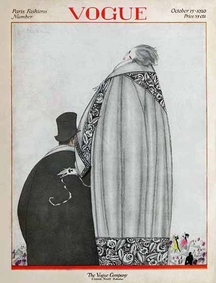 Roaring 1920s Georges Lepape Vogue Cover 1920-10-15 Copyright | Roaring 1920s Ad Art and Magazine Cover Art