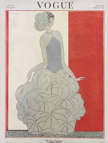 Roaring 1920s Georges Lepape Vogue Cover 1922-11-15 Copyright | Roaring 1920s Ad Art and Magazine Cover Art