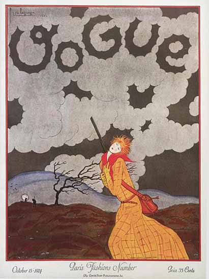 Roaring 1920s Georges Lepape Vogue Cover 1924-10-15 Copyright | Roaring 1920s Ad Art and Magazine Cover Art
