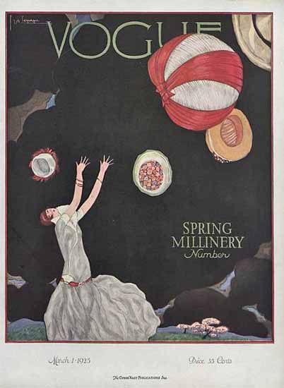 Roaring 1920s Georges Lepape Vogue Cover 1925-03-01 Copyright | Roaring 1920s Ad Art and Magazine Cover Art
