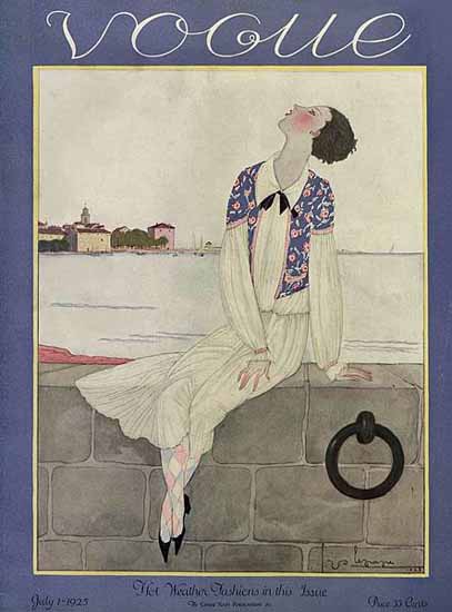 Roaring 1920s Georges Lepape Vogue Cover 1925-07-01 Copyright | Roaring 1920s Ad Art and Magazine Cover Art