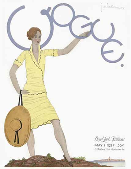 Roaring 1920s Georges Lepape Vogue Cover 1927-05-01 Copyright | Roaring 1920s Ad Art and Magazine Cover Art