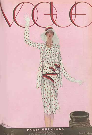 Roaring 1920s Georges Lepape Vogue Cover 1929-03-30 Copyright | Roaring 1920s Ad Art and Magazine Cover Art