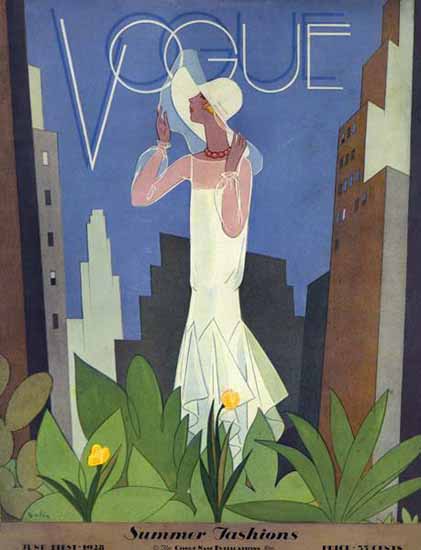 Roaring 1920s Guillermo Bolin Vogue Cover 1928-06-01 Copyright | Roaring 1920s Ad Art and Magazine Cover Art