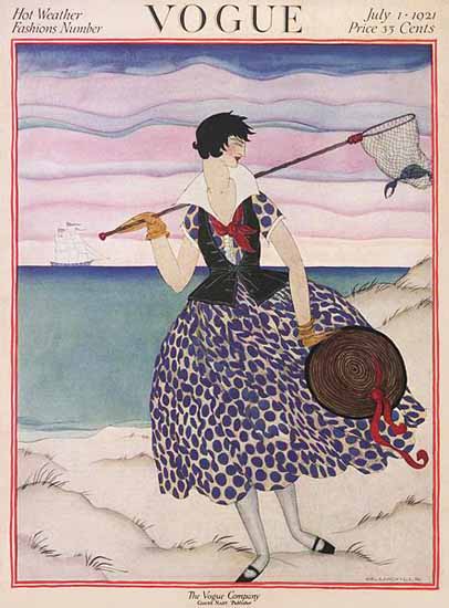 Roaring 1920s Helen Dryden Vogue Cover 1921-07-01 Copyright | Roaring 1920s Ad Art and Magazine Cover Art