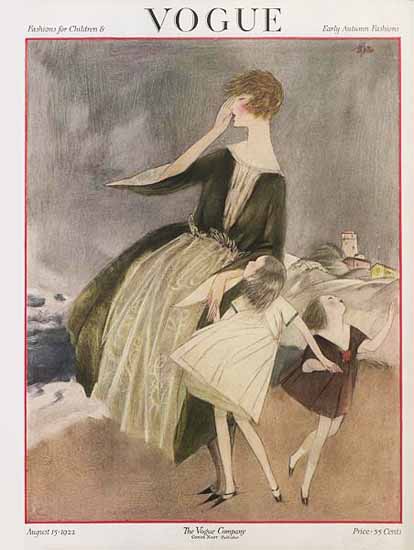 Roaring 1920s Henry R Sutter Vogue Cover 1922-08-15 Copyright | Roaring 1920s Ad Art and Magazine Cover Art