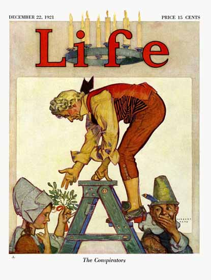 Roaring 1920s Herbert Paus Life Cover Conspirators 1921-12-22 Copyright | Roaring 1920s Ad Art and Magazine Cover Art