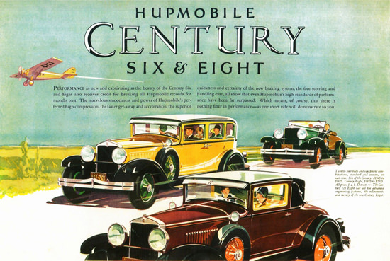 Roaring 1920s Hupmobile Century Sedan Coupe Roadster 1928 | Roaring 1920s Ad Art and Magazine Cover Art