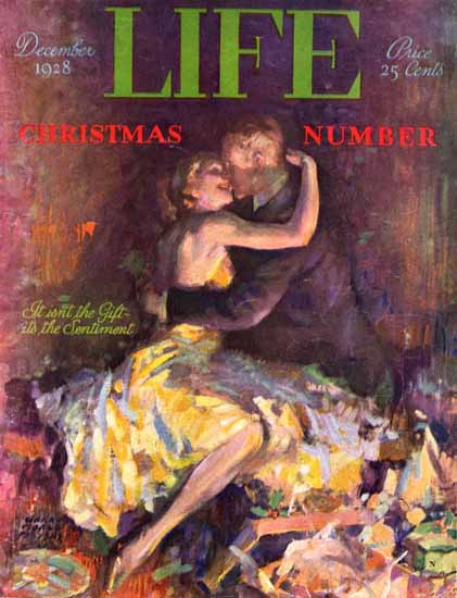 Roaring 1920s Its the Sentiment Life Magazine 1928-12-21 Copyright | Roaring 1920s Ad Art and Magazine Cover Art