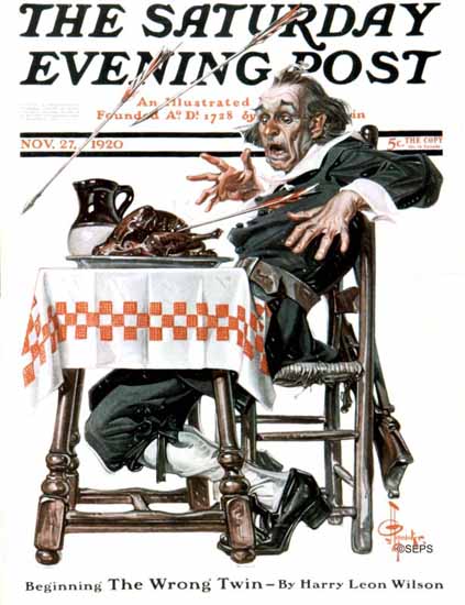 Roaring 1920s JC Leyendecker Saturday Evening Post 1920_11_27 | Roaring 1920s Ad Art and Magazine Cover Art