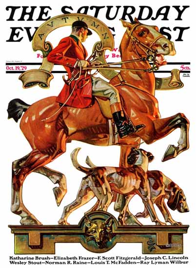 Roaring 1920s JC Leyendecker Saturday Evening Post 1929_10_19 | Roaring 1920s Ad Art and Magazine Cover Art