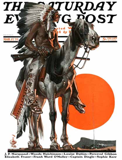 Roaring 1920s JC Leyendecker Saturday Evening Post Chief 1923_03_17 | Roaring 1920s Ad Art and Magazine Cover Art