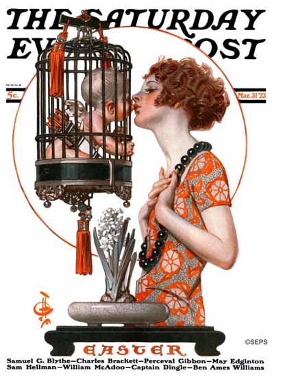 Roaring 1920s JC Leyendecker Saturday Evening Post Cupid 1923_03_31 | Roaring 1920s Ad Art and Magazine Cover Art