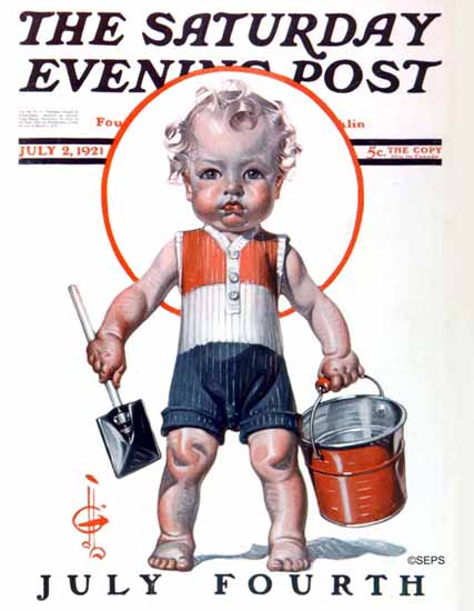 Roaring 1920s JC Leyendecker Saturday Evening Post July 4th 1921_07_02 | Roaring 1920s Ad Art and Magazine Cover Art