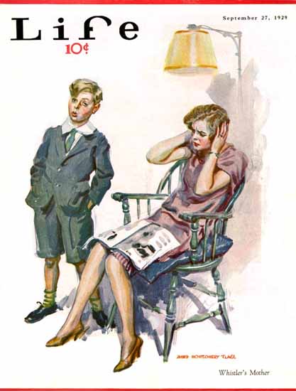 Roaring 1920s James Montgomery Flagg Life Cover 1929-09-27 Copyright | Roaring 1920s Ad Art and Magazine Cover Art