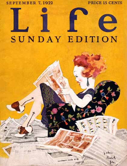 Roaring 1920s John Held Jr Life Humor Magazine 1922-09-07 Copyright | Roaring 1920s Ad Art and Magazine Cover Art