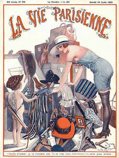 Roaring 1920s La Vie Parisienne 1921 Inutile D Insister | Roaring 1920s Ad Art and Magazine Cover Art