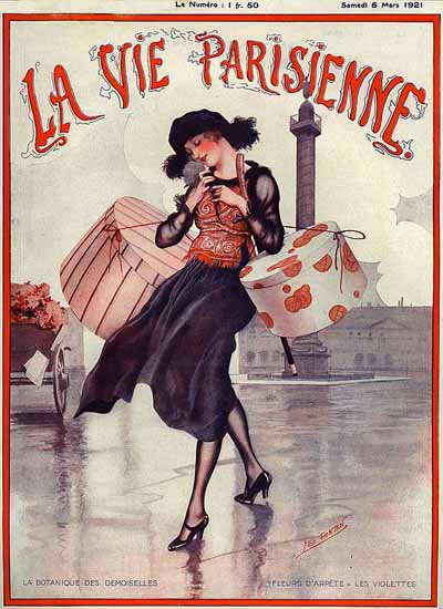 Roaring 1920s La Vie Parisienne 1921 La Botanique Des Demoiselles | Roaring 1920s Ad Art and Magazine Cover Art