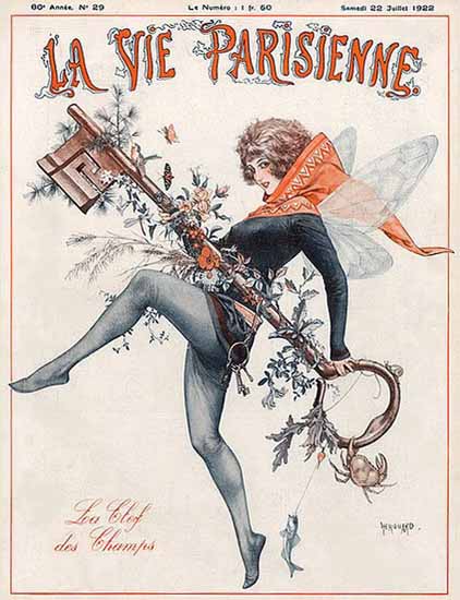 Roaring 1920s La Vie Parisienne 1922 La Clef Des Champs | Roaring 1920s Ad Art and Magazine Cover Art