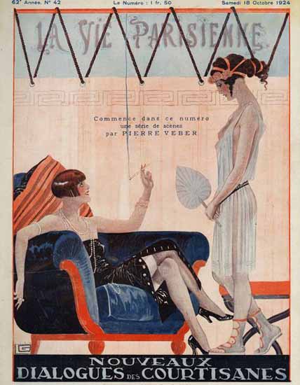 Roaring 1920s La Vie Parisienne 1924 Dialogues Des Courtisanes | Roaring 1920s Ad Art and Magazine Cover Art