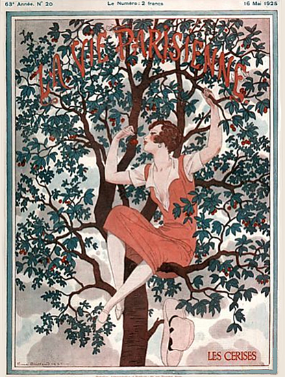 Roaring 1920s La Vie Parisienne 1925 Les Cerises | Roaring 1920s Ad Art and Magazine Cover Art