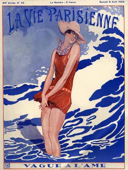 Roaring 1920s La Vie Parisienne 1925 Vague A L Ame | Roaring 1920s Ad Art and Magazine Cover Art