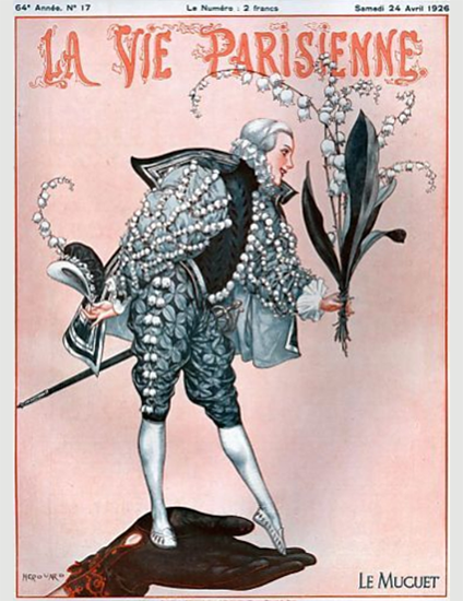 Roaring 1920s La Vie Parisienne 1926 Le Muguet | Roaring 1920s Ad Art and Magazine Cover Art
