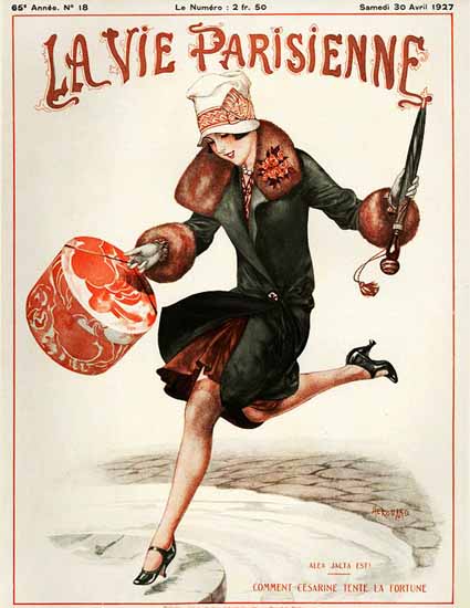 Roaring 1920s La Vie Parisienne 1927 Alea Jacta Est | Roaring 1920s Ad Art and Magazine Cover Art