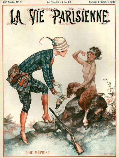 Roaring 1920s La Vie Parisienne 1927 Un Meprise | Roaring 1920s Ad Art and Magazine Cover Art