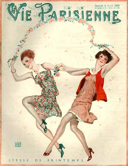 Roaring 1920s La Vie Parisienne 1929 Liesse De Printemps | Roaring 1920s Ad Art and Magazine Cover Art